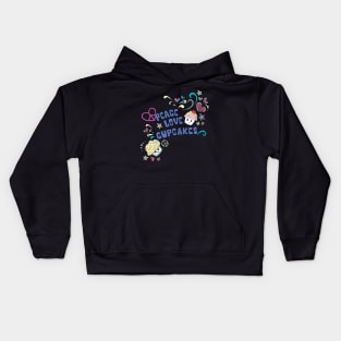 Peace Love and Cupcakes Kids Hoodie